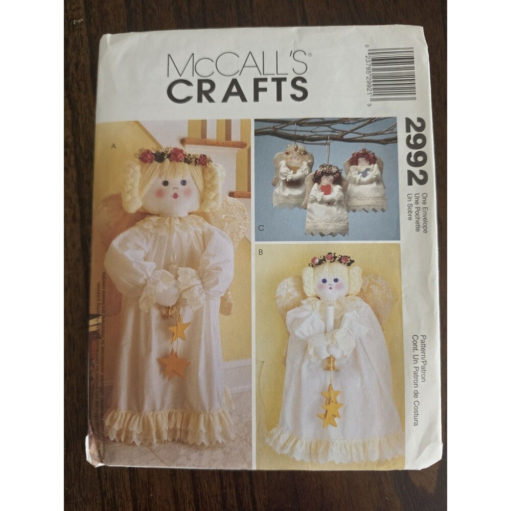 McCall's Crafts Pattern 2992 Angels *NEW Uncut Christmas Angels , 36” Angel